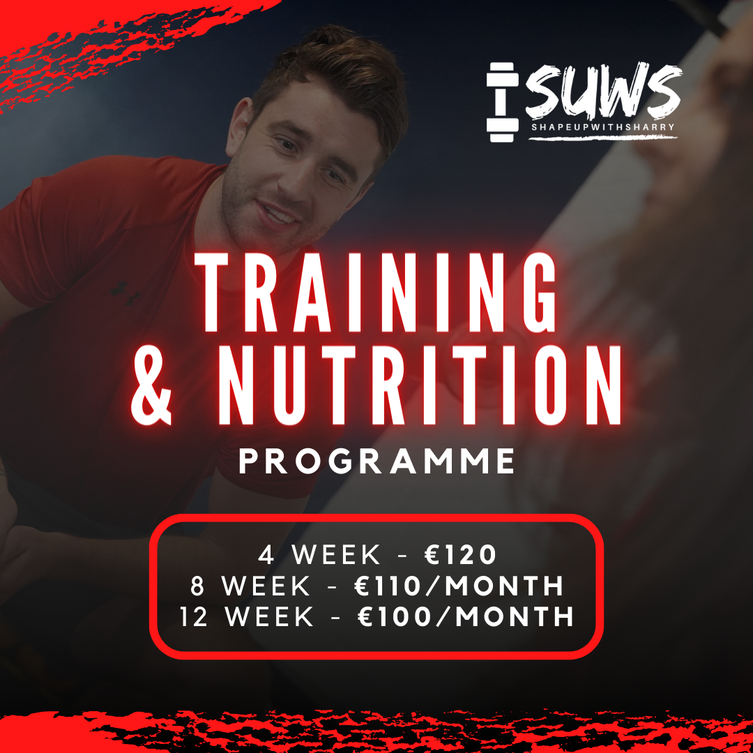 TAILORED TRAINING AND NUTRITION 4 WEEKS PROGRAM – Shape Up With Sharry